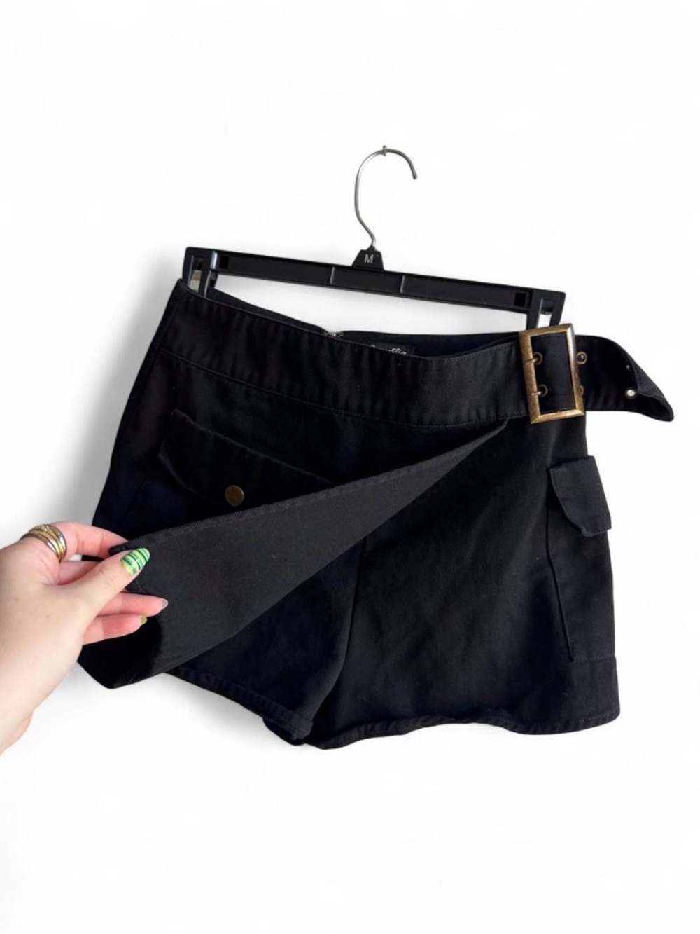 Camilla Black Mini Skort with Buckle - Picture 2 of 4